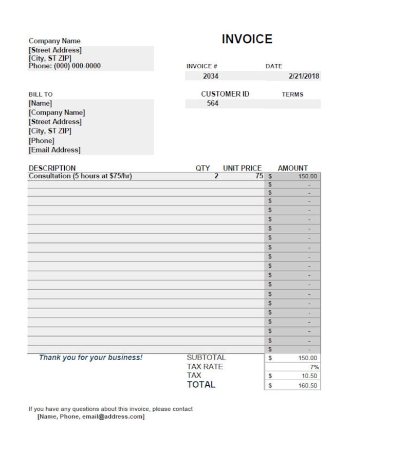 Invoice State Invoice Template Modern and Professional Invoice Microsoft EXCEL ...