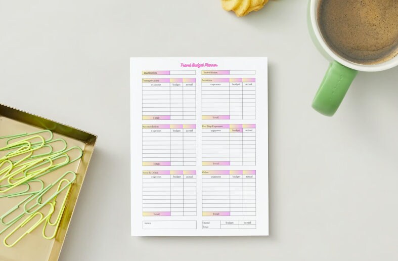 Vacation Budget Template, Printable Vacation Budget Template - Etsy