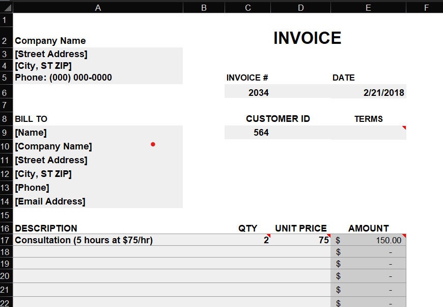 Invoice Template Modern and Professional Invoice Microsoft EXCEL ...