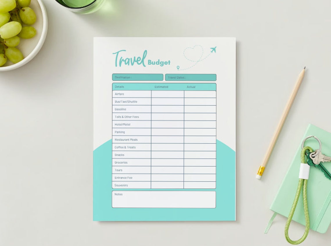 Vacation Budget Template, Printable Vacation Budget Template - Etsy