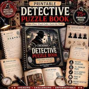 Libro di enigmi investigativi, 50 rompicapo di logica per principianti adulti - Download digitale