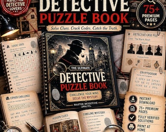 Detectivepuzzelboek, 50 logische puzzels voor beginners (voor volwassenen) - Digitale download