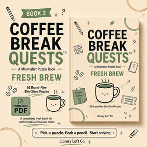 Coffee Break Puzzle Book Vol.2 | Fresh Brew | 61 new short brain games