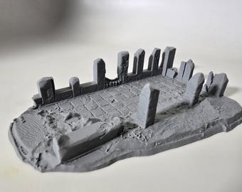 Small Gothic Cathedral Ruins | 3D Printed Wargaming Terrain | 28–32mm Miniature Scatter Scenery