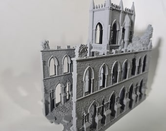 Gothic Ruins Cathedral Set | 3D Printed Terrain | Tabletop Wargame Scenery | 28mm 32mm Miniature Terrain