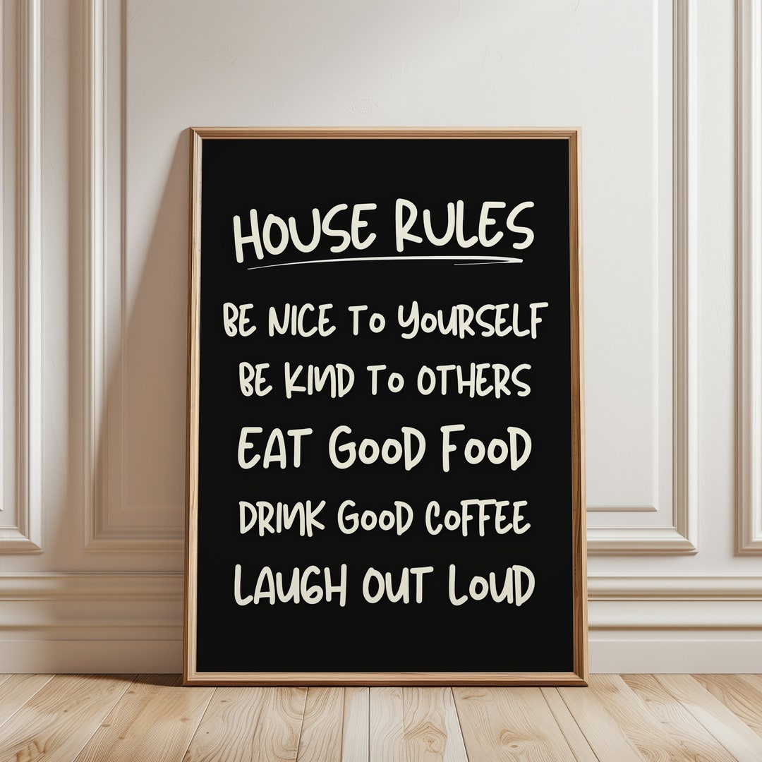 House Rules Print, Modern Wall Art (digital Download) - Etsy