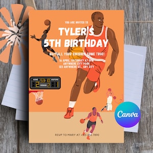 Basketball Birthday Invitation(Digital)
