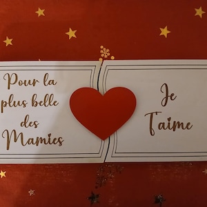 Fichier numérique pour découpe laser boîte cadeau pour la  fête des grands mères, mamie, avec rose en bois pour matériel 3 mm