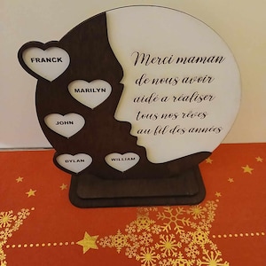 Cadre, maman, famille,  cadeau Noel, enfant,  fête des mères, Fichier numérique  le fichier comporte plusieurs plans de 2 a 6 coeurs.