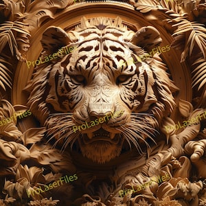 Tiger Laser Engrave File | 3D Illusion | Laser Burn PNG | Design For Laser | Digital File