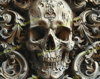 Skull Laser Engrave File | 3D Illusion | Laser Burn PNG | Design For Laser | Digital File