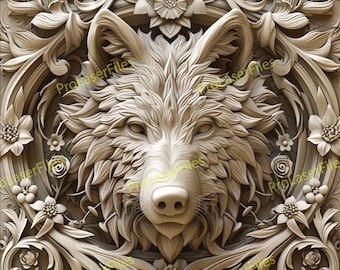 Wolf Laser Engrave File | 3D Illusion | Laser Burn PNG | Design For Laser | Digital File