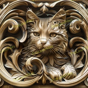 Cat Laser Engrave File | 3D Illusion | Laser Burn PNG | Design For Laser | Digital File