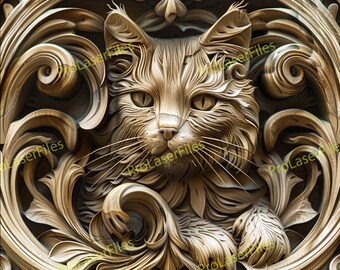 Cat Laser Engrave File | 3D Illusion | Laser Burn PNG | Design For Laser | Digital File