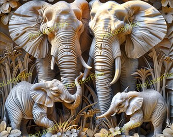 Archivo de grabado láser elefante / Ilusión 3D / Grabación láser PNG / Diseño para láser / Archivo digital