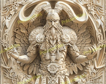 Odin Laser Engrave File | 3D Illusion | Laser Burn PNG | Design For Laser | Digital File