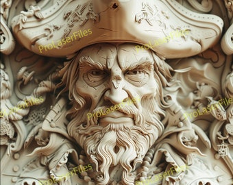 Archivo de grabado láser pirata / Ilusión 3D / Grabación láser PNG / Diseño para láser / Archivo digital