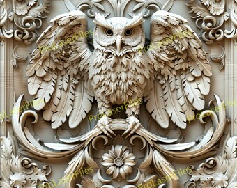 Archivo de grabado láser de búho / Ilusión 3D / Grabación láser PNG / Diseño para láser / Archivo digital
