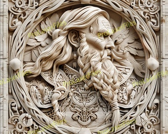 Viking Laser Engrave File | 3D Illusion | Laser Burn PNG | Design For Laser | Digital File