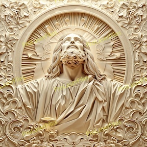 Jesus Laser Engrave File | 3D Illusion | Laser Burn PNG | Design For Laser | Digital File