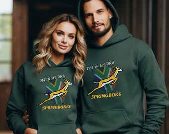 Unisex Springbok Hoodie, Afrikaans Hooded Sweatshirt, South African Sports Hoodie, Motivational Rugby Jumper Gift, Springbok Jumper dad Gift