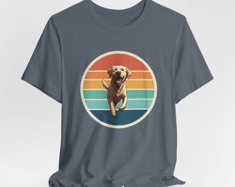 Retro Dog T-Shirt - Happy Dog Tee Great Gift for Dog Lovers Summer Shirt Bella+Canvas 3001