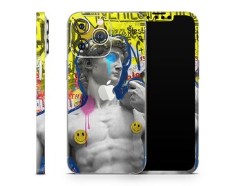 Pop Art Michelangelo iPhone Skin – Duurzame beschermende vinylsticker voor telefoonesthetiek