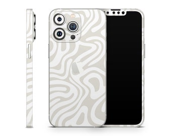 Elegante abstracte marmeren iPhone-skin - premium vinylsticker, eenvoudige toepassing