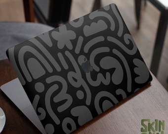 Abstracte kunst MacBook Skin, duurzame vinyl sticker, laptop beschermhoes, trendy MacBook accessoire, uniek cadeau idee