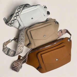 Umhängetasche mit Handyfach, Tasche vegan, Bauchtasche damen, Crossbody Tasche, Brusttasche, Crossbag, Slingbag, Kunstleder, Crossbody Bag