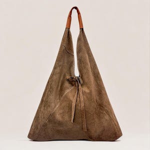 Shopper GRANDE de ante, bolso bandolera ante, bolso ante, shopper, bolso ante, bolso slouchy, con cartera, regalo