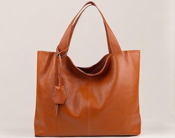Echte leren handtas voor vrouwen – schoudertas, crossbody kantoortas, grote werkportemonnee, cadeau voor haar, elegante shopper