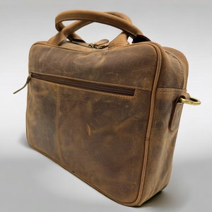 Premium Leder Umhängetasche Büffel Leder tasche Laptop Tasche Aktentasche Reisetasche Bild 4