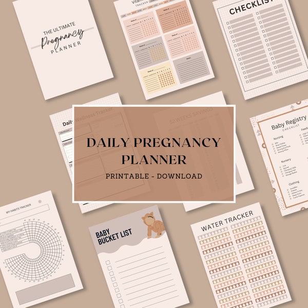 Pregnancy Tracking Tracker - Printable eBook for Expecting Moms // Tracker de Suivi de Grossesse - eBook imprimable pour Futures Mamans