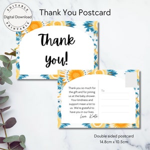 Un pequeño rayo de sol, sol boho, tarjeta de agradecimiento de baby shower, imprimible, editable, plantilla de postal de agradecimiento BA002