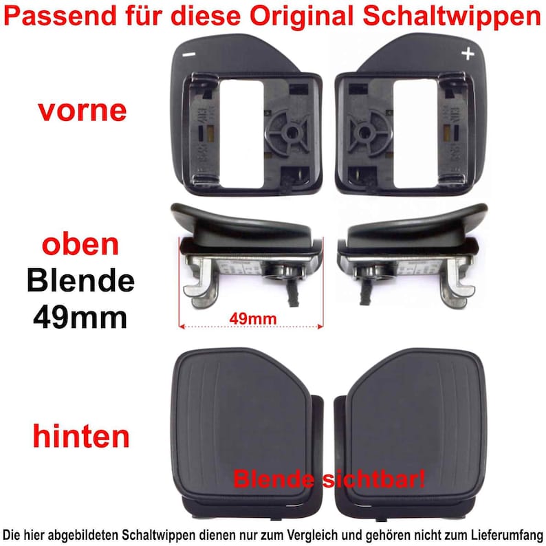 Shift paddles for Audi A3 S3 RS3 - 8P 8PA Carbon-Look Black image 2