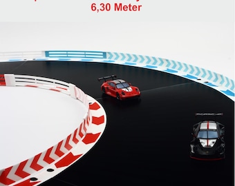 6,30 m vangrail en hekwerk voor Carrera Hybrid - Wit Rood Blauw