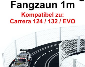 Overdrive-Racing safety fence system white 1 m for Carrera Digital 124 132 EVO
