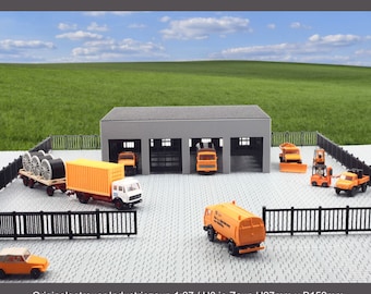 240 cm H0 factory fence - black / grey - movable sliding gate