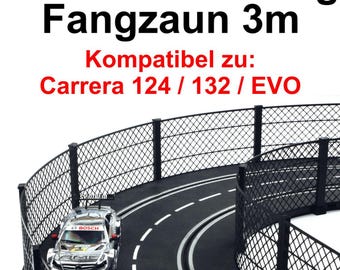 Sistema di protezione Overdrive-Racing Catch Fence nero 3 m per Carrera Digital 124 132 EVO