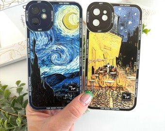 Van Gogh Art Vintage Oil Print Aesthetic Phone Case, Oil painting Phone Cover For iPhone 7-15 & Samsung S24 S23 S22 S21 Ultra Plus, A-Series