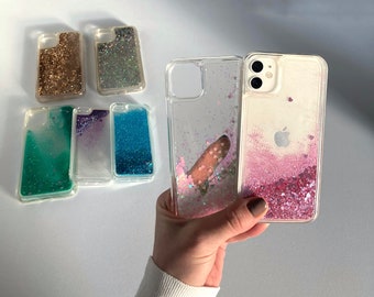 Glitter Liquid iPhone Case For 15pro max - 7 plus Phone Cases and Samsung S20-S24 Plus, Colorful Sparkling Diamond Quicksand Cover