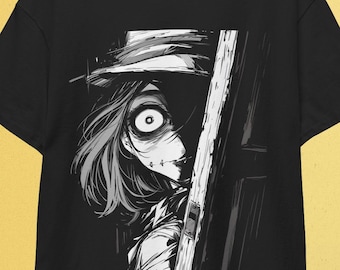 Horror Anime Girl T-Shirt: Creepy Manga, Soft Goth Streetwear