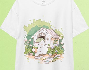 Kawaii Gardener Cat T-Shirt | Garden Shirt, Cute, Cat Shirt, Gardening Gift, Garden Lover Gift, Gardener Gift, Garden Love, Kawaii Aesthetic