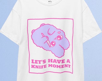 Harajuku Knife Rabbit T-Shirt: Pastel Goth Yami Kawaii Clothes