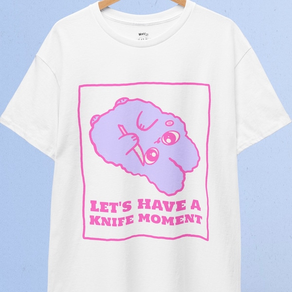 Harajuku Knife Rabbit T-Shirt | Pastel Goth, Creepy Cute Shirt, Funny T-Shirt, Kawaii Clothes, Yami Kawaii, Harajuku Clothing, Kawaii Goth