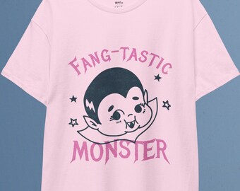 Pastel Goth Cute Vampire T-Shirt | Pastel Goth, Fangtastic Monster, Creepy Cute Shirt, Kawaii Shirt, Kawaii Clothes, Halloween Shirt