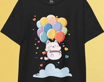 Kawaii Balloon Cat T-Shirt | Pastel Goth Shirt