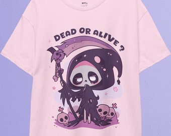 Kawaii Magere Hein-T-shirt | Pastel goth, kawaii kleding, yami kawaii-shirt, harajuku-kleding, kawaii goth, griezelig schattig T-shirt hekserij