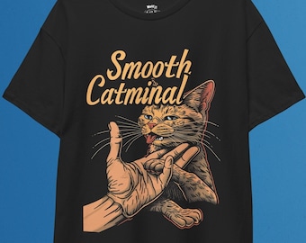 Camiseta divertida de gato: Camiseta lisa con meme de gato